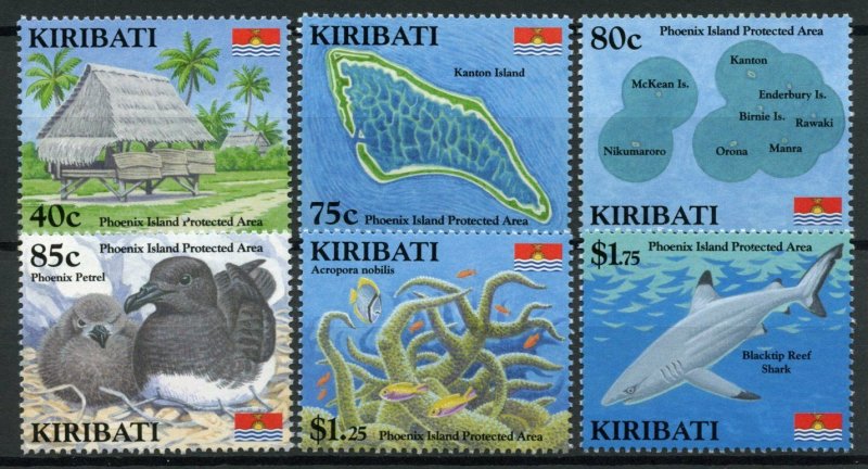 Kiribati Stamps 2008 MNH Phoenix Island Protected Area Coral Birds Sharks 6v Set 