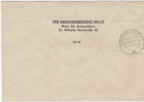 German DDR 1960 Karl Marx Stadt  official courier stamp cover r20174