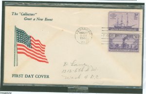 US 923 Steamship Dorothy lane 1st day cachet combo with #922 addressed gum stains