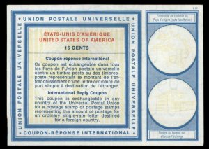 USA Unused 15c International Reply Coupon IRC Post Office G99046