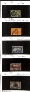 United States Postage Stamp, #285, 287, 288, 289, 290 Used, 1898 (B43)