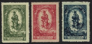 SALE Liechtenstein 'Madonna' Prince John's 80th Birthday 3v 1920 MH SC#47-49