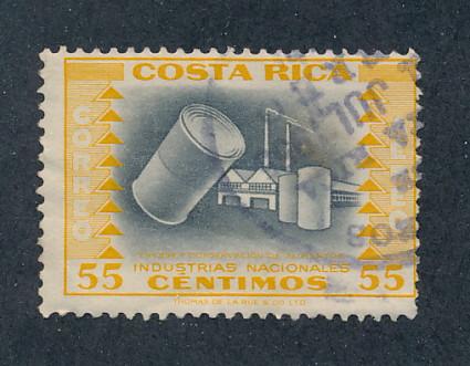  Costa Rica 1954 Scott C237 used - 55c, Canning industry