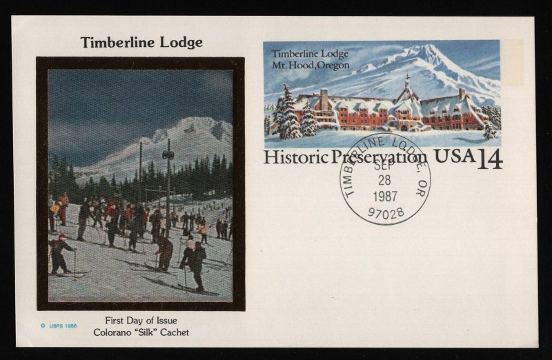 #UX119 13c Timberline Lodge, Colorano Silk FDC **ANY 5=FREE SHIPPING**