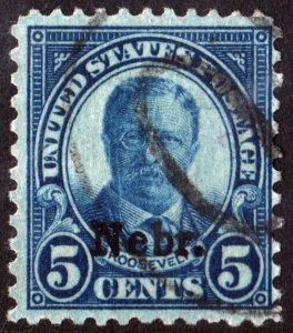 SC#674 5¢ Theodore Roosevelt: Nebraska Overprint (1929) Used