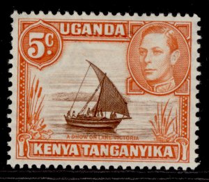 KENYA UGANDA TANGANYIKA GVI SG133a, 5c reddish brown & orange, LH MINT.