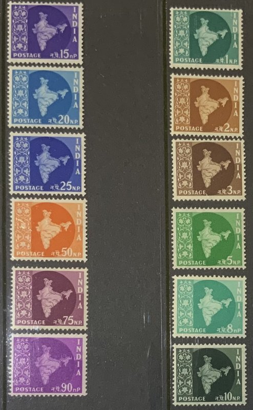 INDIA 1957 MAPS .INCOMPLETE SET UNMOUNTED MINT..CAT £30