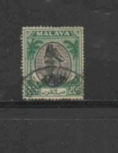 MALAYA-KELANTEN #58 1951 20c SULTAN IBRAHIM F-VF USED