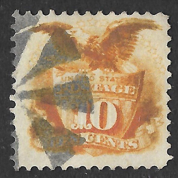 Doyle's_Stamps: Used 1869 10c Pictorial w/Partial Geometric Cancel, Scott #116