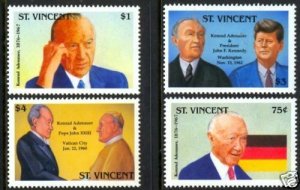 ST. VINCENT Sc # 1750-1/5/8 MNH KONRAD ADENAUER