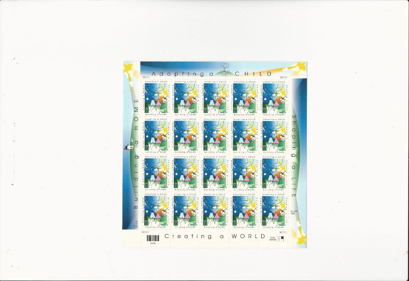  US Stamps/Postage/Sheets Sc #3398 Adoption MNH F-VF OG FV $6.60