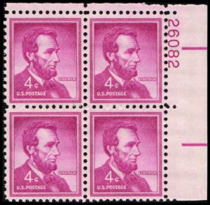 US #1036a LINCOLN MNH UR PLATE BLOCK #26082