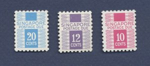 SINGAPORE  - Scott J5-J7  - unused hinged - 1968