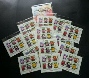 *FREE SHIP Garden Flower Plant Malaysia 2009 Definitive (14 complete ms) MNH