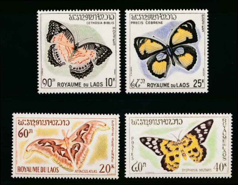 LAOS 101-103, C46 MINT NH BUTTERFLIES