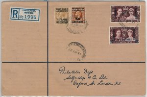 45021 BRITISH TANGIER  Morocco agencies -  POSTAL HISTORY: REGISTERED COVER to G