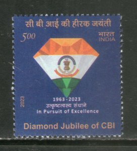 India 2023 Diamond Jubilee of CBI Central Burau of Investigation 1v MNH