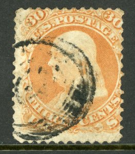 USA 1861 Franklin 30¢ Orange Scott # 71 VFU M38 ⭐⭐⭐⭐