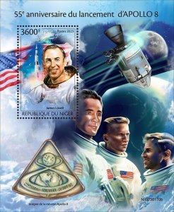 2023/11 - NIGER - APOLLO 8  55TH         1V  complet set    MNH **