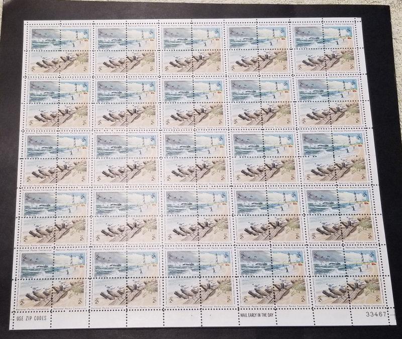 US #1448 - 1451 FULL SHEET, Cape Hatteras National Park, VF mint never hinged...