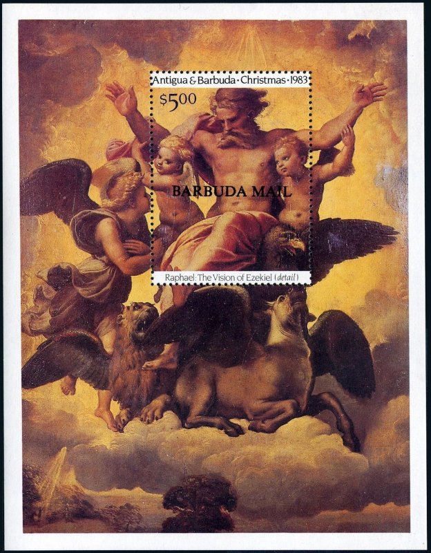 Barbuda 613-616,617,MNH.Mi 707-712,Bl.81. Christmas 1983.Raphael paintings.