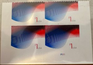 US # 4953 Patriotic Waves $1 PB 2015 Mint NH