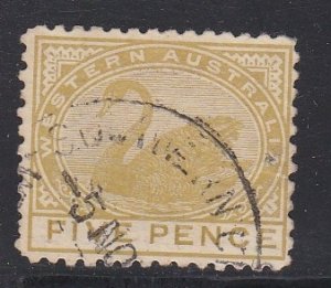 Western Australia # 94a, Swan, Used, Pale Olive Bister, 1/3 Cat.