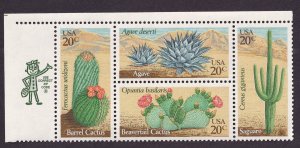 Scott #1945a (1942-45) Cactus (Desert) Zip Block of 4 Stamps - MNH