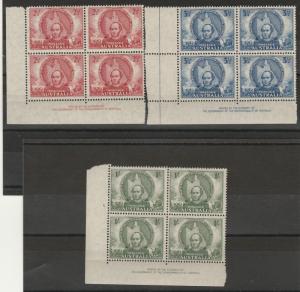 AUSTRALIA 1946 MITCHELL SET MNH ** IMPRINT BLOCKS 