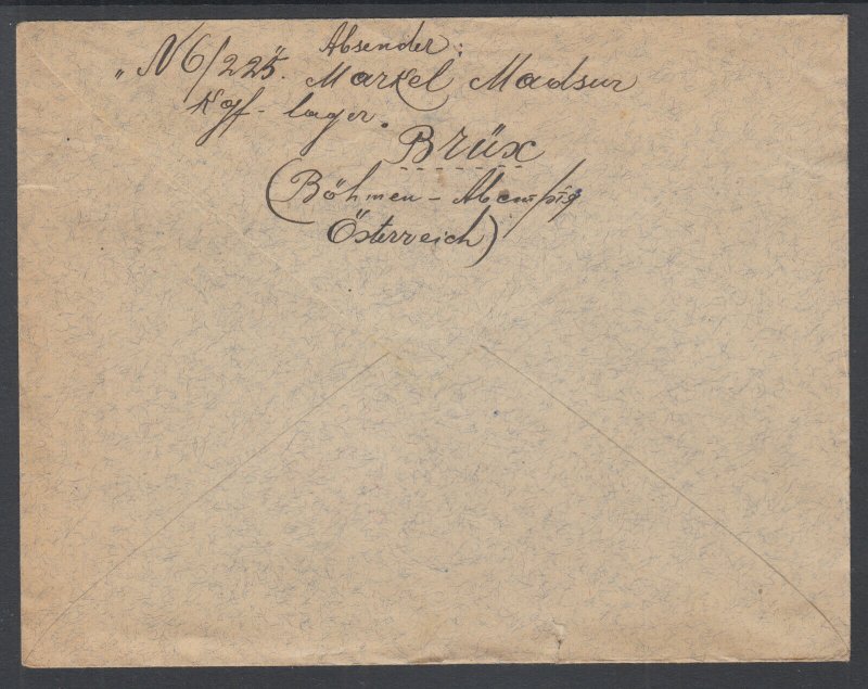 Austria, 1916 Censored Stampless Cover, Brüx to Kopenhagen