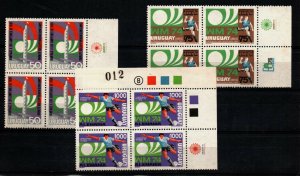 1974 Soccer Football world cup Uruguay block of 4 MNH centenario stadium CV$150 