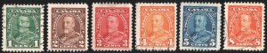 Canada SC#217-222 1¢-8¢ King George V Single (1935) Used