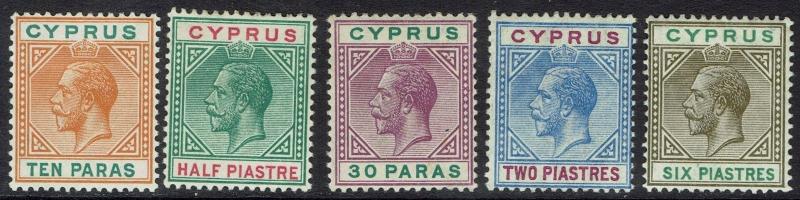CYPRUS 1912 KGRANGE TO 6PI WMK MULTI CROWN CA 