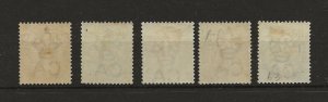 Jamaica 1883-97 watermark crown CA sg.18a, 21a, 23, 23a, 24 MH 