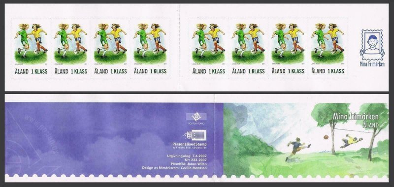 Aland Finland 2007 stamp booklet girls children football sport MNH 