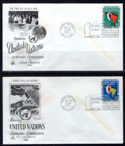 UN New York 93-94 Economic Artcraft Set of Two U/A FDC