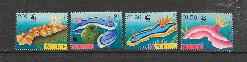 NIUE #729-32 WWF MARINE LIFE MNH