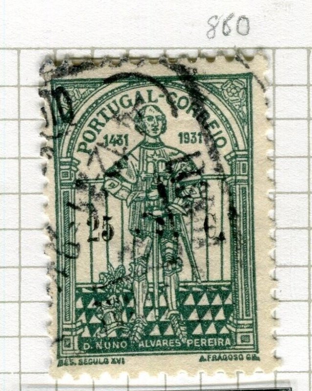 PORTUGAL; 1931 early Pereiras issue fine used 25c. value