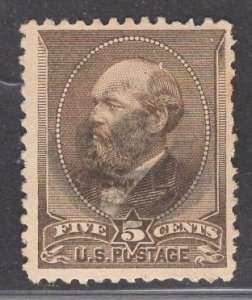 US Stamp #205 5c Yellow Brown Garfield USED SCV $15.00