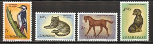 Luxembourg Scott 376-79 MNHOG - 1961 Animal Protection Issue - SCV $2.00