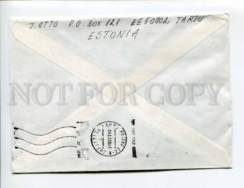 413085 ESTONIA to RUSSIA 1999 year real posted COVER