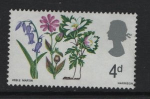 Great Britain #491  MNH  1967  flowers  bluebell, red campion  4p