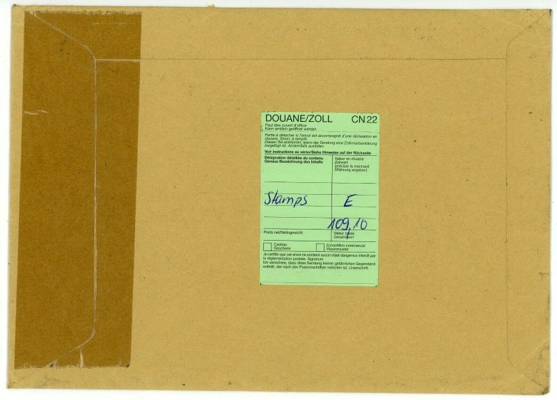 Germany to USA Deutsche Post Registered Airmail Priority Cover Customs Label  