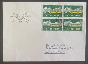 1959 Schweiz Switzerland First Day Cover FDC To Zurich Boys Shoot B