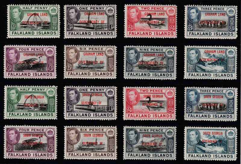 Falkland Graham land & S Georgia the KGVI sets all MNH