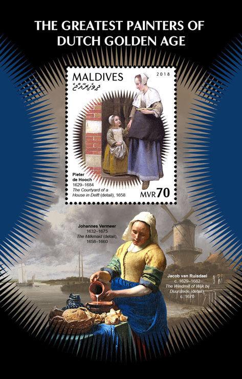 Z08 MLD181207b Maldives 2018 Vermeer Hals Velde Ruisdael MNH ** Postfrisch