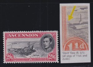Ascension, SG 45ca, MLH Davit Flaw variety