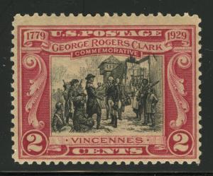 United States Scott #651 2¢ George Rogers Clark MH Original Gum Stamp