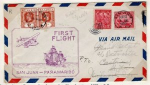 USA & ST LUCIA FFC 1929 Porto Rico-Castries DOUBLE First Flight Cover EP510