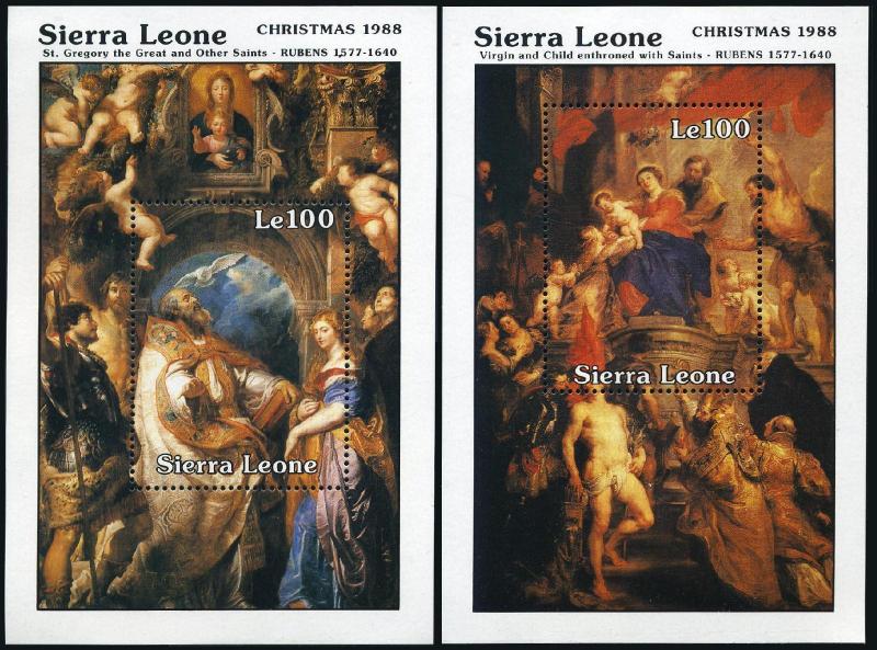 Sierra Leone 1013-1020,1021-1022,MNH. Christmas 1988.Painting by Peter Rubens.